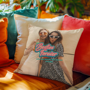 Coussin Meilleures Amies Pour Toujours Lettre Rétro   Phot