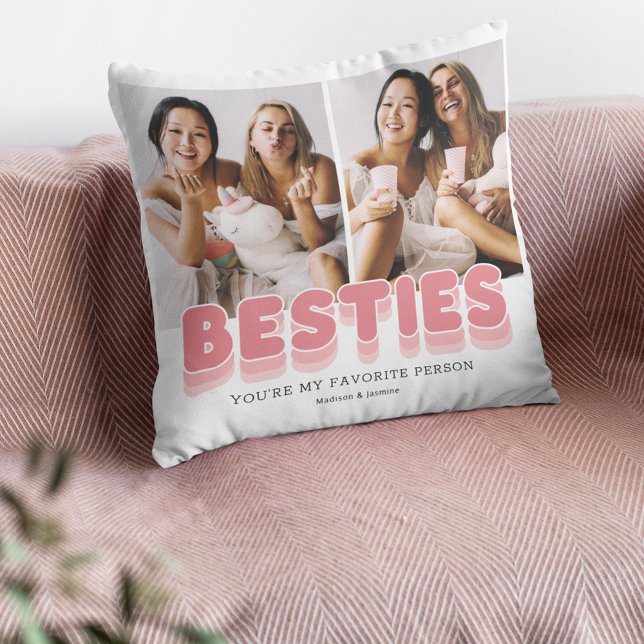 Coussin Meilleures Besties Meilleures photos d'amis (Créateur téléchargé)