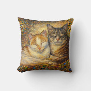 Coussin Meilleurs amis de chat inspirés de Klimt