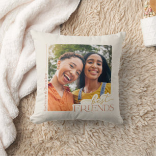 Coussin Meilleurs amis de toutes les couleurs, typographie