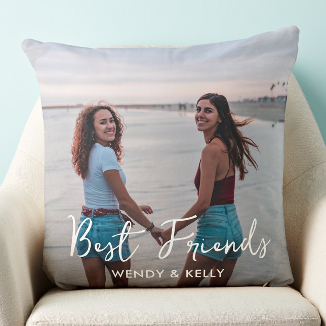 Coussin Meilleurs Amis Personnalisé Simple Amitié Photo (Créateur téléchargé)