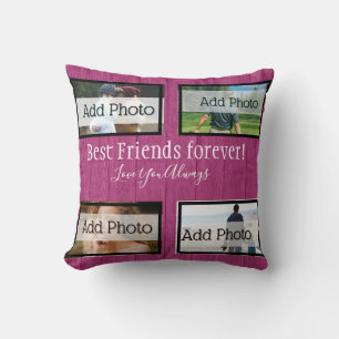 Coussin Meilleurs amis pour toujours, BFF, Fille, Collage 