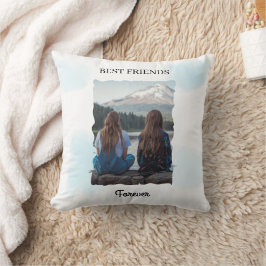 Coussin Meilleurs amis pour toujours Photo personnalisée