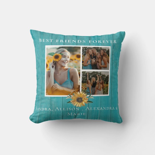 Coussin Meilleurs Amis Pour Toujours Tournesol 3 Photo Col (Recto)