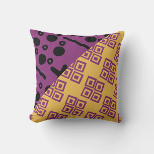 Coussin Mélange de Motif Orange violet d'origine africaine