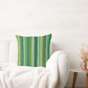 Coussin Mélange de rayures vertes chaudes et froides