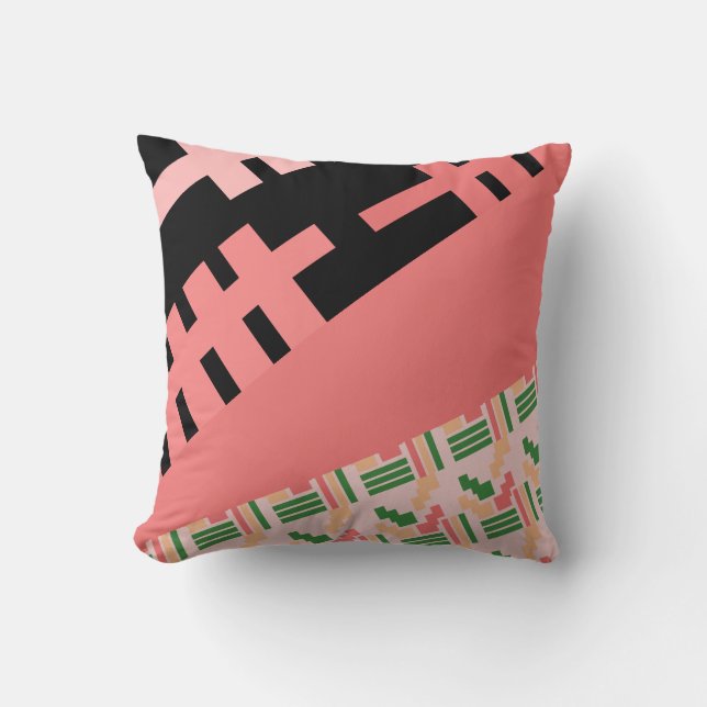 Coussin Mélange Motif rose africain (Recto)