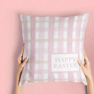 Coussin Mélange rose carreaux