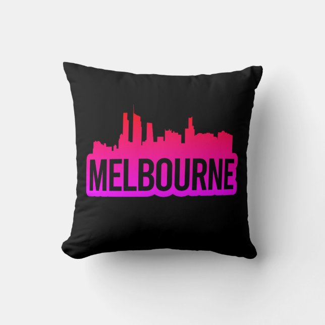Coussin Melbourne city Australia Victoria skyline souvenir (Recto)