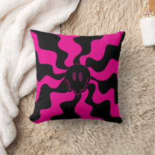 Coussin Melt de sourire - Magenta et noir