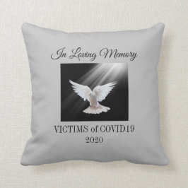Coussin Mémoire d'amour, 19 victimes du Covid, gris