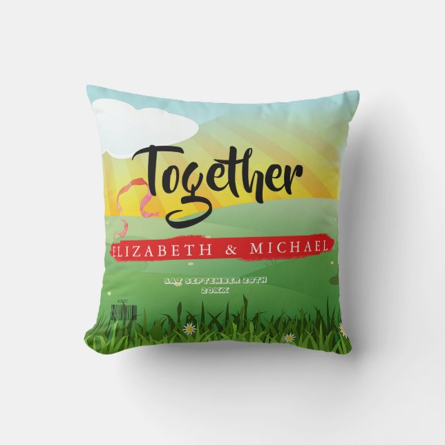 Coussin Mémoire mariage Nouvelles Maisons Moderne Rustique (Recto)