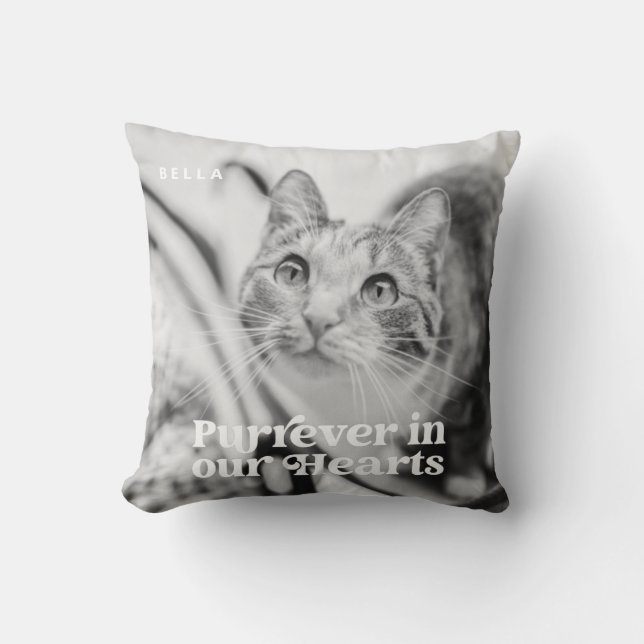Coussin Mémorial aux animaux de compagnie pour toujours da (Recto)