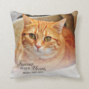 Coussin Memorial Cat Photo Pour Toujours Dans Nos Coeurs
