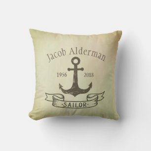 Coussin Mémorial de marin personnalisable
