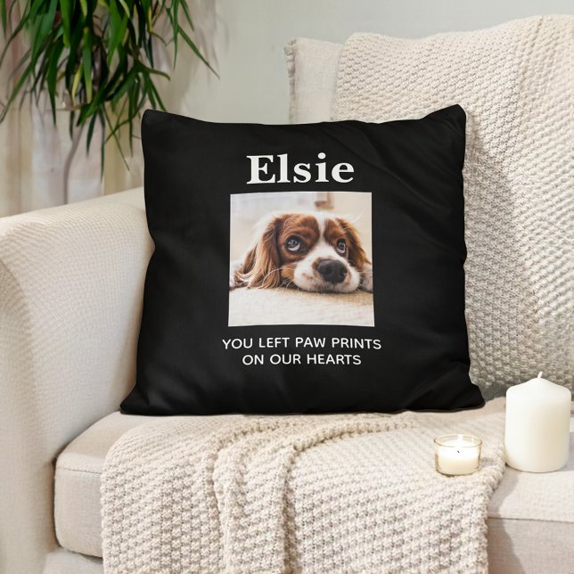 Coussin Mémorial des animaux de compagnie de chien souveni (Pet memorial photo pillow, customizable with your pet's photo and name.)