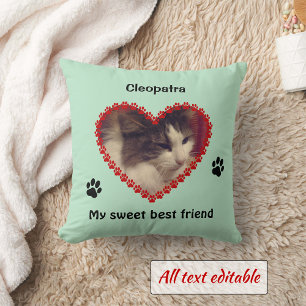 Coussin Mémorial des empreintes de pattes de chats photo p