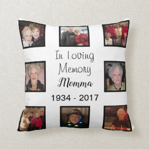 Coussin Mémorial du Collage de photos In Love Memory