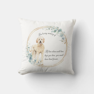 Coussin Mémorial du Doodle d'or personnalisé