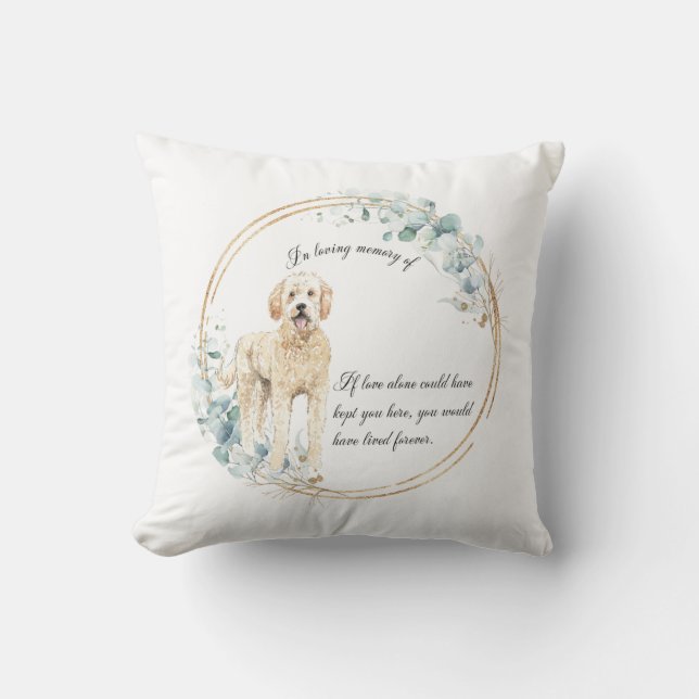Coussin Mémorial du Doodle d'or personnalisé (Recto)
