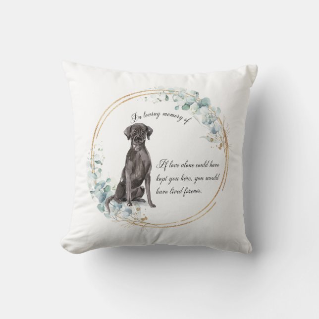 Coussin Mémorial personnalisé du Black Lab (Recto)