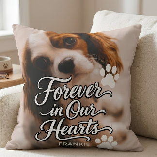 Coussin Mémorial Personnalisé pour Toujours dans Nos Cœurs