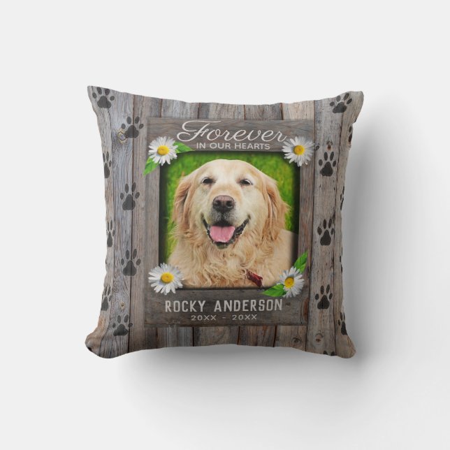 Coussin Mémorial personnalisé pour un chien (Recto)