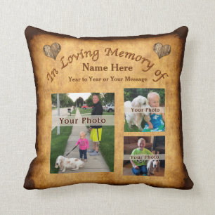 Coussin mémorial personnalisé Vos 3 PHOTOS et TE
