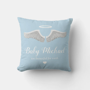 Coussin Mémorial pour bébés   Angel Garçon bleu
