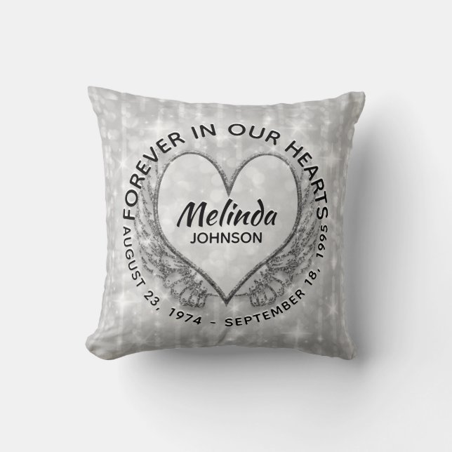 Coussin Mémorial pour toujours dans nos coeurs (Recto)