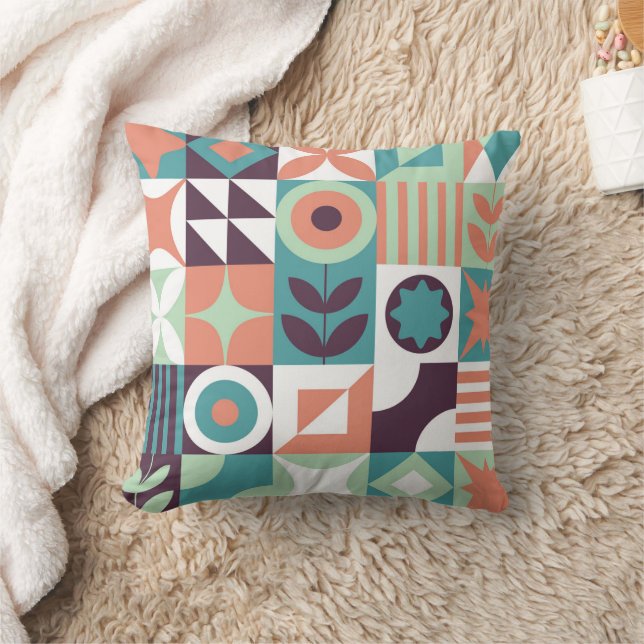 Coussin Memphis de style bauhaus néo géométrique (Couverture)