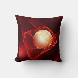 Coussin Mène-Moi Dans La Tentation L'Art Fractal Rouge Abs