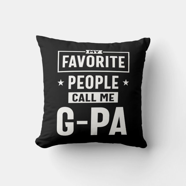 Coussin Mens Cadeaux Mes Favoris Appelez-Moi G-Pa (Recto)