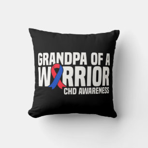 Coussin Mens Grand-père d'un guerrier CHD Coeur congénital