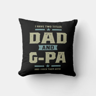 Coussin Mens J'ai deux titres Papa et G-Pa