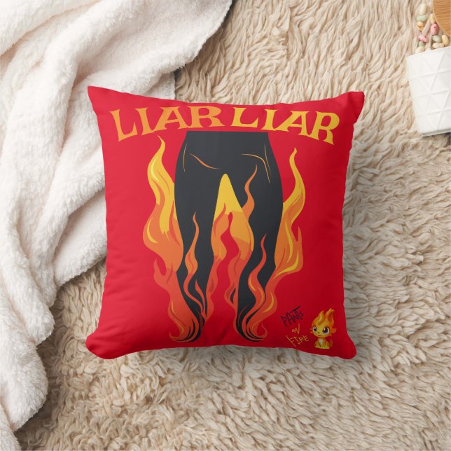 Coussin Menteur, menteur, Pant est en feu (Couverture)