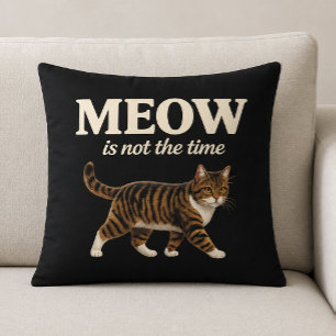 Coussin MEOW N'est Pas Le Moment Amoureux Des Chats