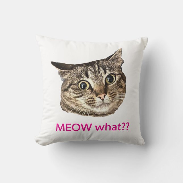 Coussin MEOW quoi ? Lancer l'oreiller (Recto)