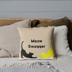 Coussin Meow Swagger Animal Pet Chat Élégant Mignonne Paw 