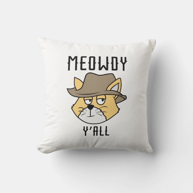 Coussin Meowdy Y’all (Recto)