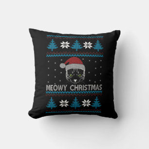 Coussin Meowny Christmas laide Sweater