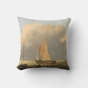 Coussin Mer au large de la côte, avec Spritsail Barge Post