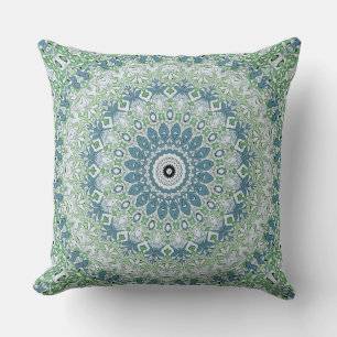 Coussin Mer Vert et Bleu Côte Motif Mandala