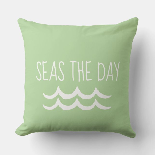 Coussin Mer Verte Le Jour Vave Nautique (Recto)