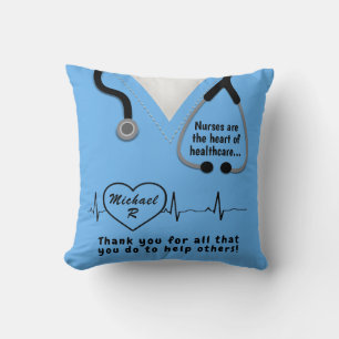 Coussin Merci infirmière personnalisé Ajouter un nom