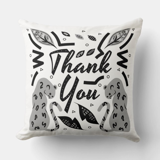 Coussin Merci les léopards (Recto)