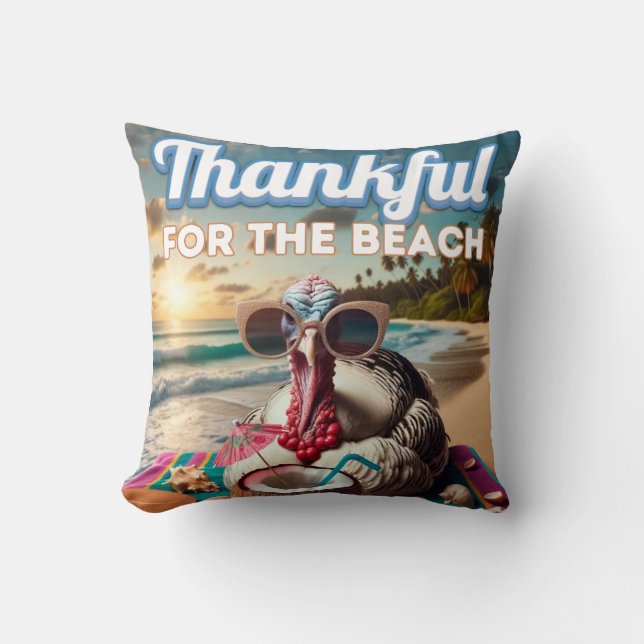 Coussin Merci pour la plage (Recto)
