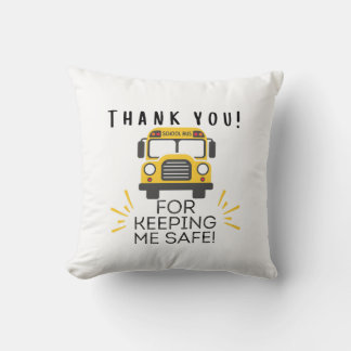 Coussin Merci pour me garder en sécurité conducteur de bus