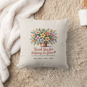 Coussin Merci Pour Nous Aider À Croître - Enseignant