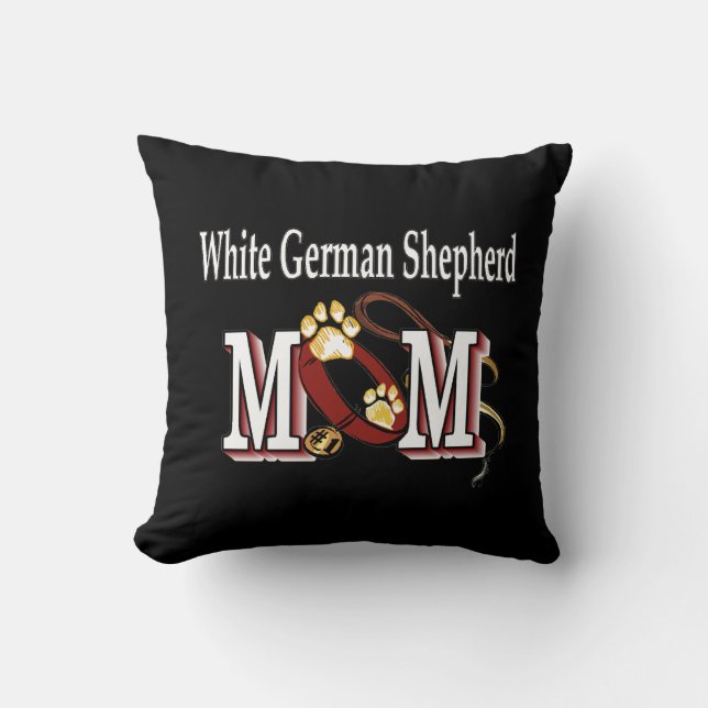 Coussin Mère berger allemande blanche (Recto)